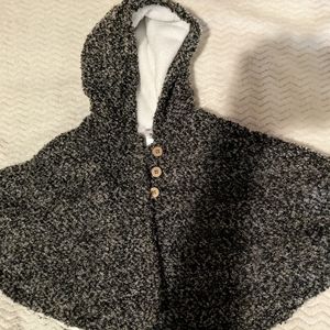 Grey Carter's Hooded Poncho Sweater